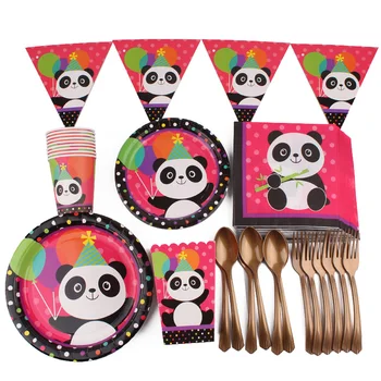 Panda Festa De Aniversário, Decoração, Descartáveis, Papel De Seda Tecido Balões De Copo De Festas De Aniversário, Decorações Do Partido Crianças