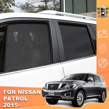 Para Nissan PATROL Y62 Nismo 2014-2022 Magnético Carro pára-Sol de Frente pára-brisa Traseiro do Quadro da Cortina de Bebê Janela do Lado do Sol Tom Viseira