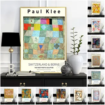 Paul Klee Museu Exposição De Pôster, Caracteres Em Amarelo Pintura A Óleo, A Flora Na Areia Impressões De Arte, Klee Vintage Abstrato Arte De Parede