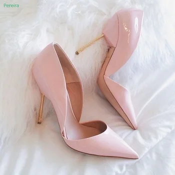 Pink Slip-on Bombas de Verão Nova Chegada de Mulheres Dedo Apontado Sólido Agulha de Alta qualidade, Confortável de Moda Sexy Simples Sapatos