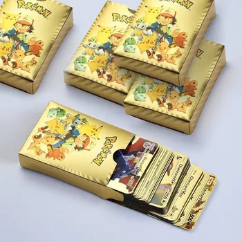 Pokemon Cartões De Pikachu Cartões Caixa De Ouro Prata Carta Espanhol Cartas Pokémon Charizard Vmax Gx Jogo Raro Cartão De Meninos Presente De Natal