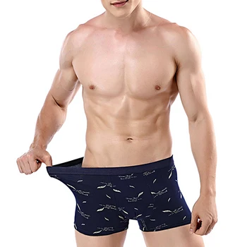 Respirável Macio Masculino Calcinha de Algodão Impresso Homens Boxer Shorts de Cuecas Moda Calzoncillos Hombre 3D Bolsa de Cuecas