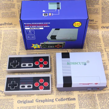 Retro Portátil e sem Fio de 4 Teclas de Consola de Jogos Construído-em 620 Clássico Controlador de Jogos para NES TV Portátil Mini Jogo de Console Joypad