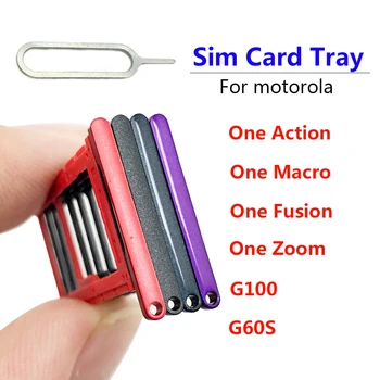 SD Bandeja do cartão Sim Para o Motorola Moto Uma Ação de Macro Zoom Fusão G100 G60S Cartão SIM na Ranhura Titular Adaptador Tomada