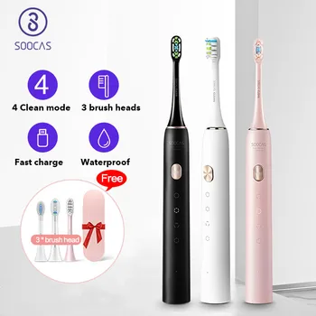 Soocas X3U Sonic Elétrico da Escova de dentes escova de Dentes Recarregável USB Atualizado adultos Impermeável ultra-Sônica Automática 3color