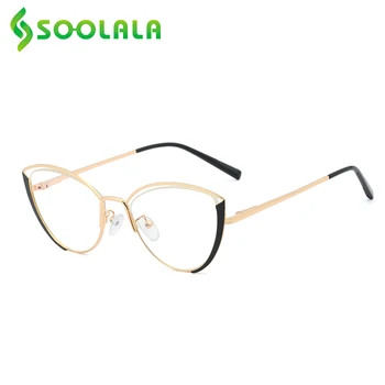 SOOLALA Liga de Olho de Gato Anti Luz Azul Miopia Óculos Mulheres de Óculos de Prescrição Computador Armações de Óculos -0.5 para 4.0