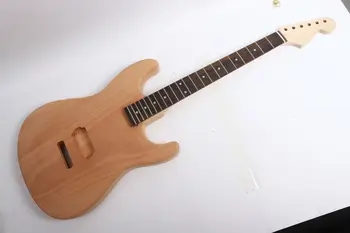 Um conjunto de Guitarra Elétrica, Kit Inacabada Para Guitarra Elétrica de Corpo de Pescoço de substituição