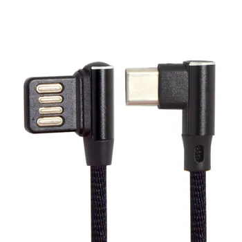 USB Micro e Tipo-C para a Esquerda, para a Direita em Ângulo de 90 Graus USB 2.0 Cabo de Dados com capa para Tablet e Telefone 15cm