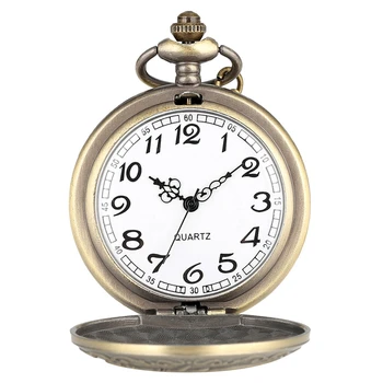 Vintage Bronze Retrô Homens de Quartzo Relógio de Bolso da Camisola Colar de Pingente de Relógio Cadeia com Oco Triângulo Acessório