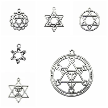 wecharms em massa encantos para fazer jóias kit pingente de diy acessórios de jóias Judaísmo Menorá Estrela De Davi Encantos